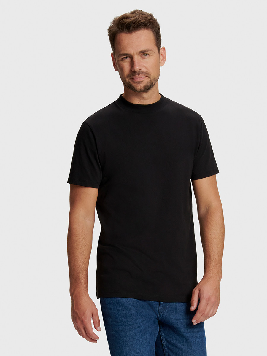 San Diego High-neck T-Shirt Heavy, 2er-Pack Schwarz