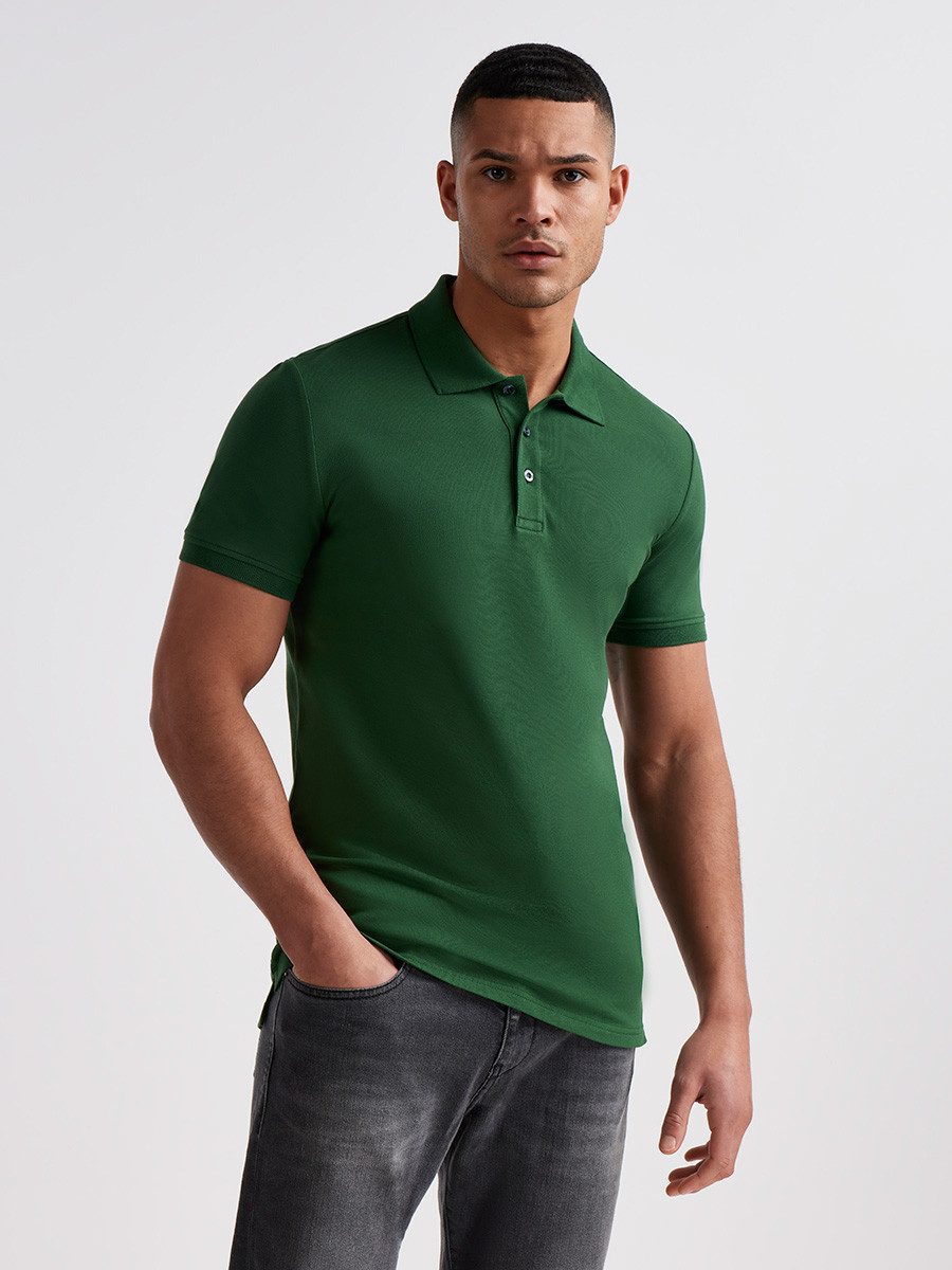 Marbella Slim Fit Poloshirt, Forest green