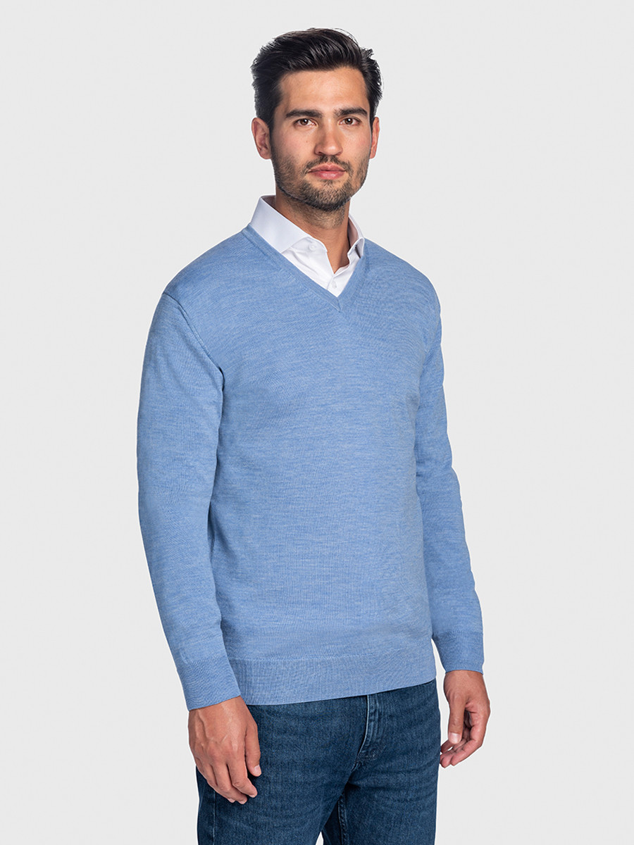 Kingston Merino pullover, Sky blue