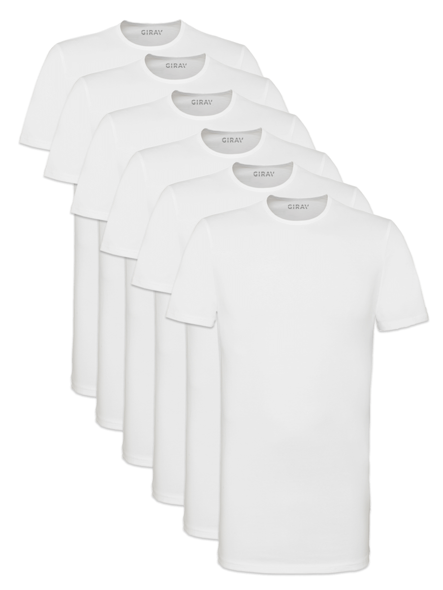 Bangkok SixPack T-Shirts, 6er-Pack Weiß (3x 2er-Pack)