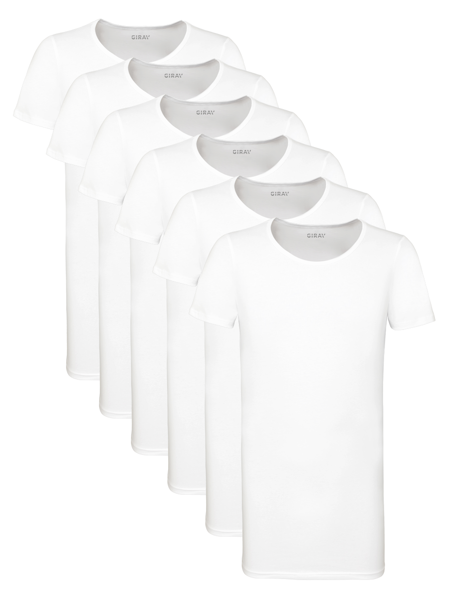 Jakarta SixPack T-Shirts, 6er-Pack Weiß (3x 2er-Pack)