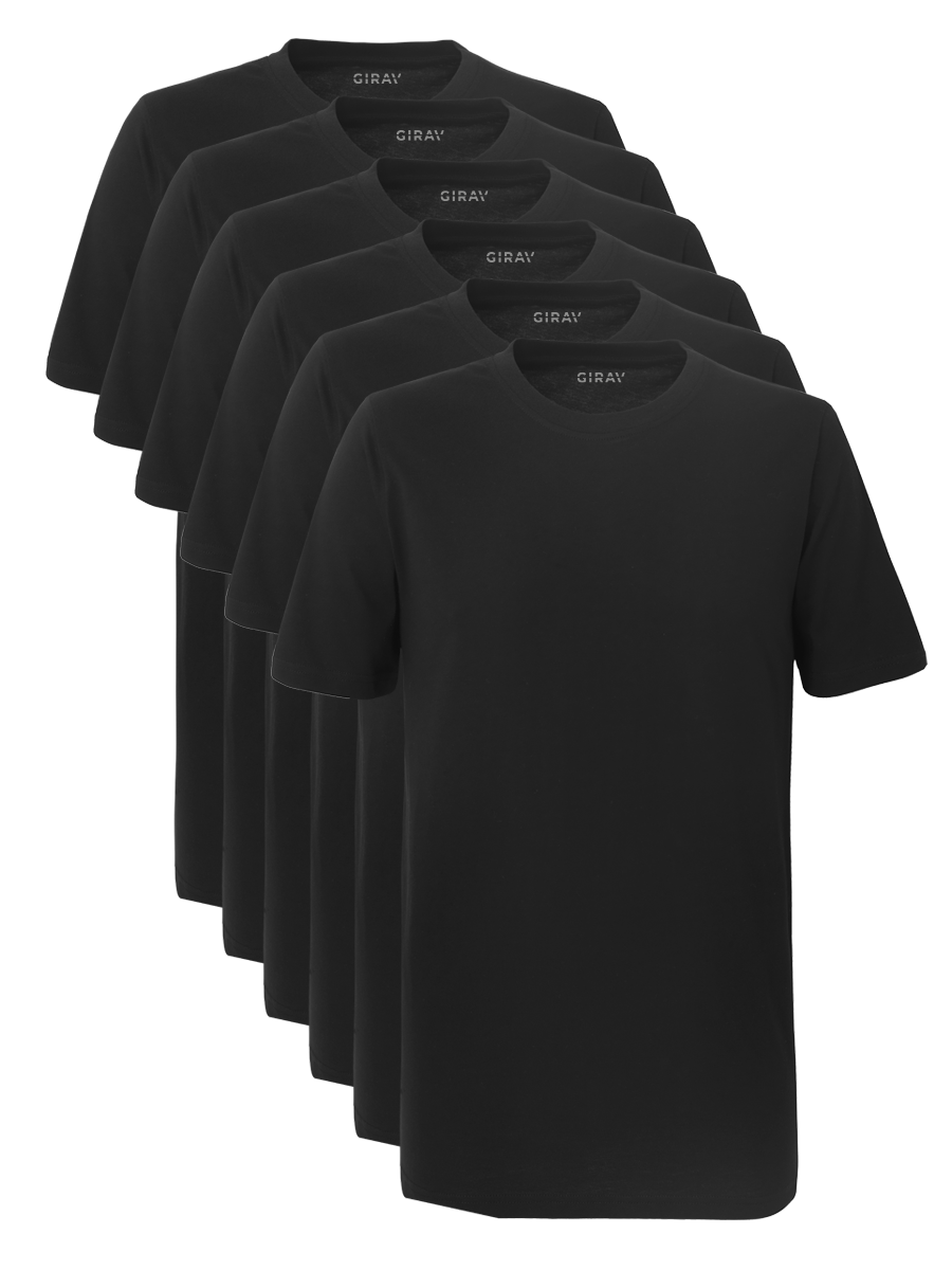 Sydney SixPack T-Shirts, 6er-Pack Schwarz (3x 2er-Pack)